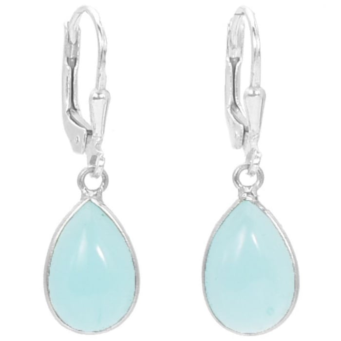 Cercei argint cu calcedonia aqua, tortita leverback [1]