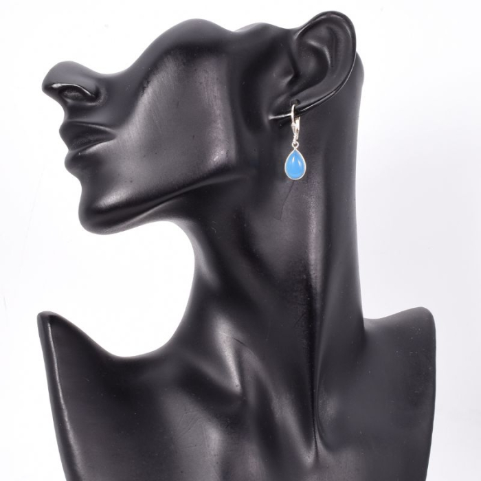 Cercei argint cu calcedonia, tortita leverback [2]