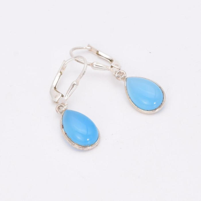Cercei argint cu calcedonia, tortita leverback [4]