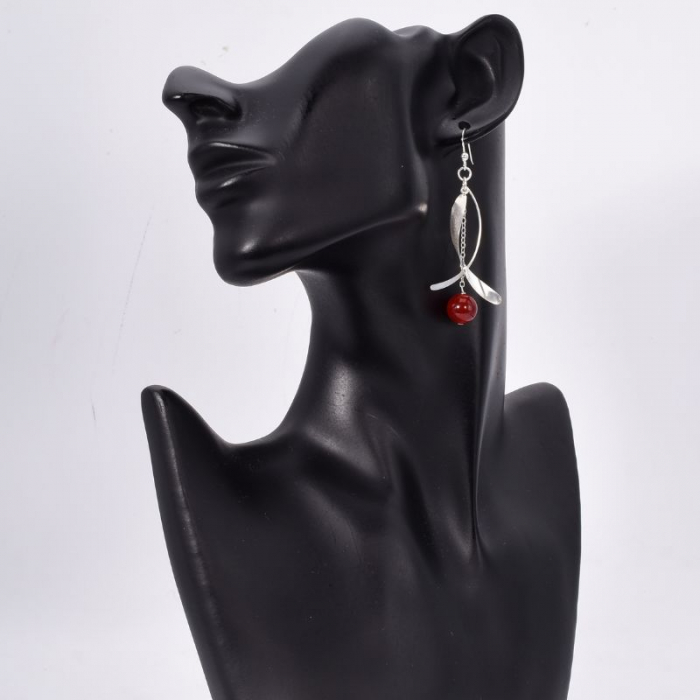 Cercei argint cu carneol margele Spirala Timpului [2]