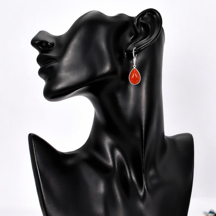 Cercei argint cu carneol, tortita leverback [2]