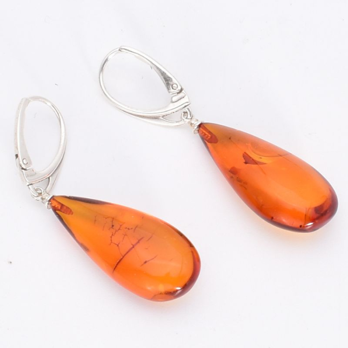 Cercei argint cu chihlimbar si tortita leverback [3]