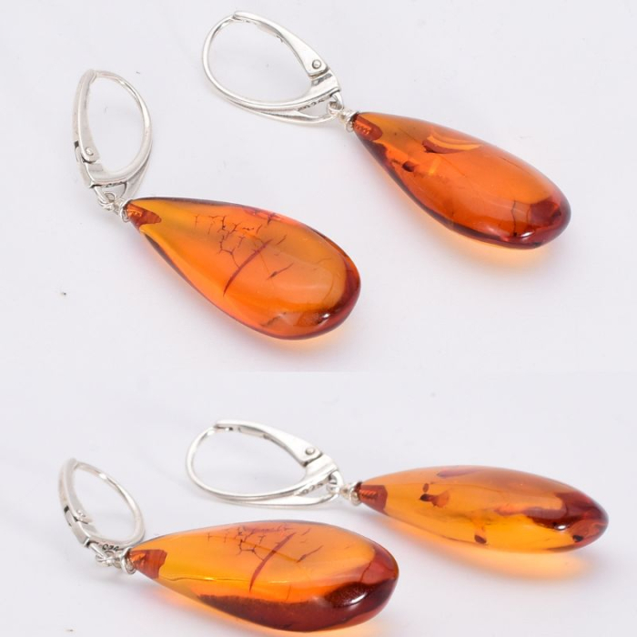 Cercei argint cu chihlimbar si tortita leverback [4]