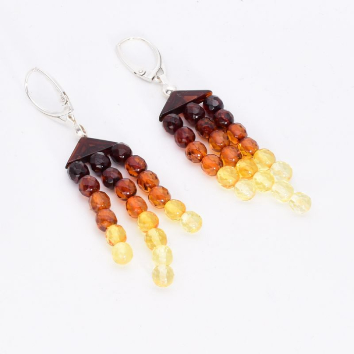 Cercei argint cu chihlimbar multicolor Siraguri [4]