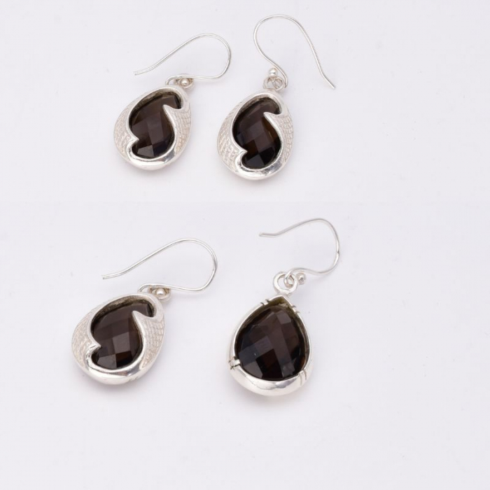 Cercei argint cu cuart fumuriu unicat [4]