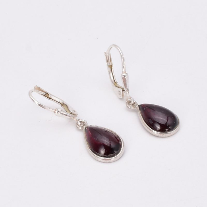 Cercei argint cu granat, tortita leverback [4]