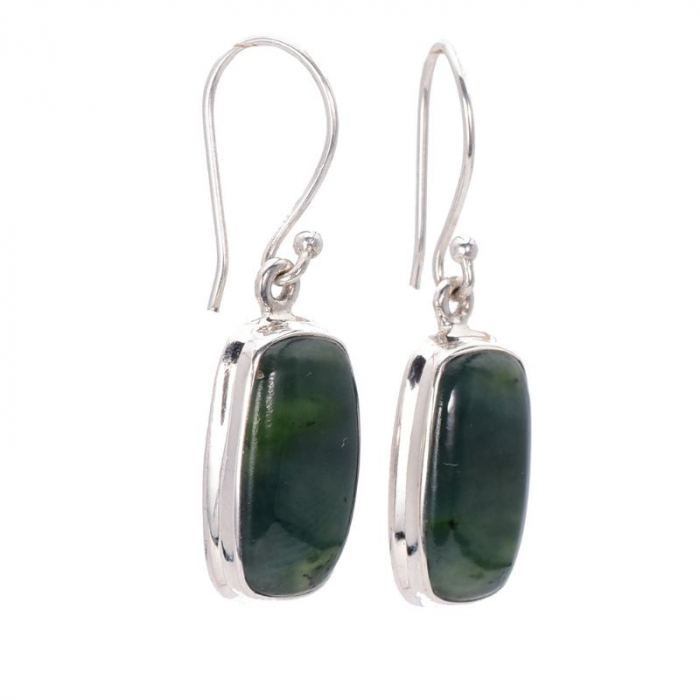 Cercei argint cu jad verde dreptunghiular Raze de Speranta [3]