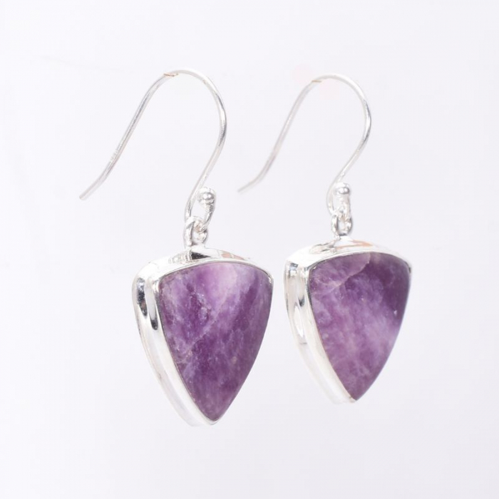 Cercei argint cu lepidolit Triunghiul Violet [3]