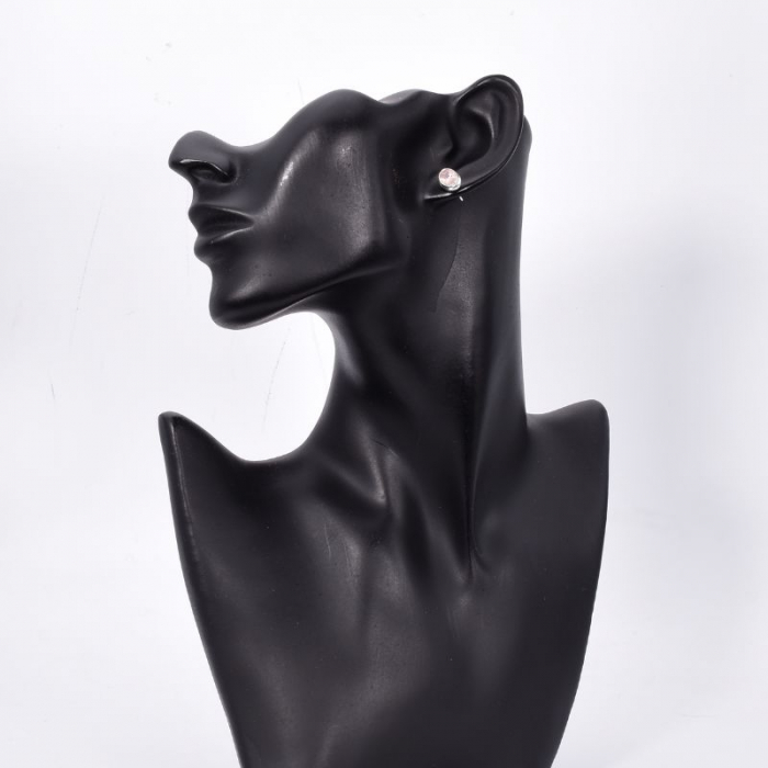 Cercei argint cu morganit oval fatetat Eleganta [2]