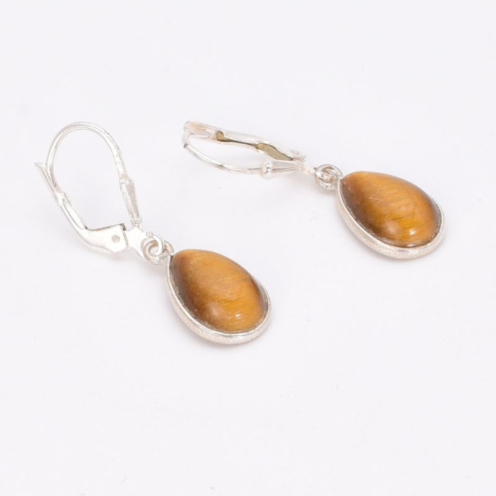 Cercei argint cu ochi de tigru, tortita leverback [3]