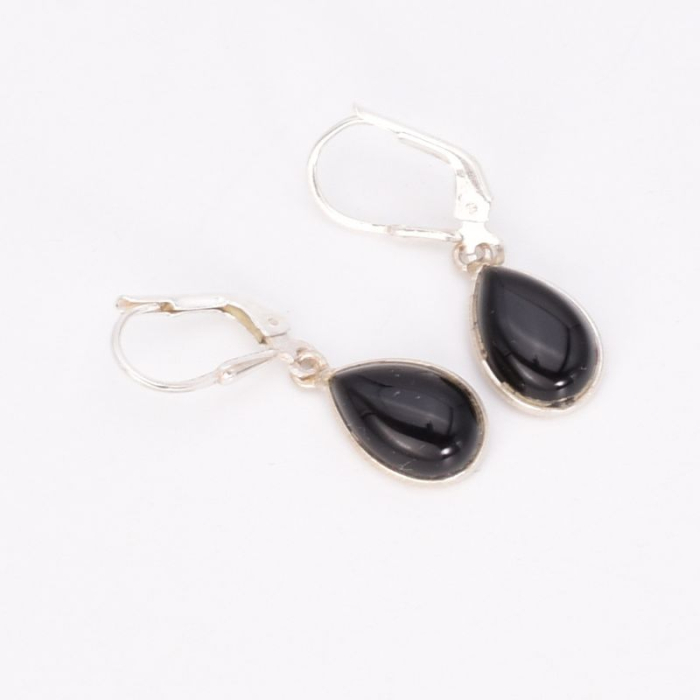 Cercei argint cu onix, tortita leverback [4]