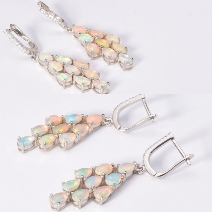 Cercei argint cu opal etiopian romburi Opal Royal [2]