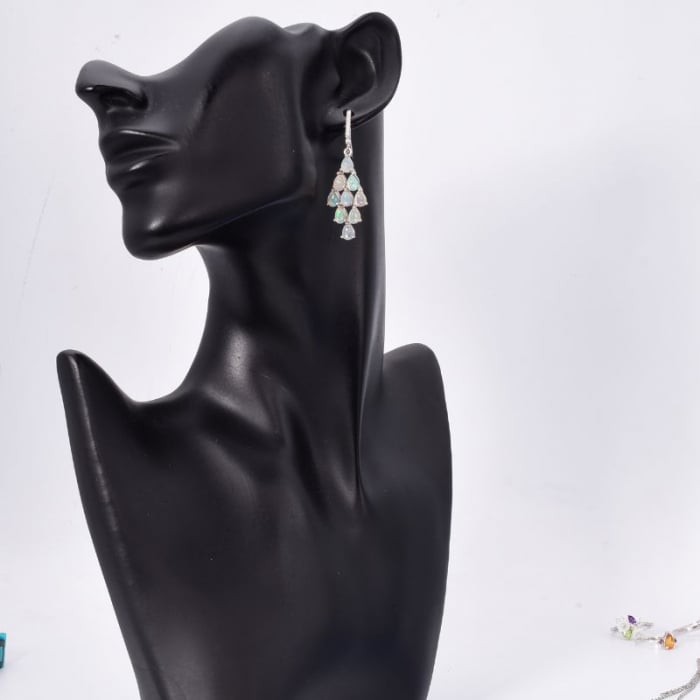 Cercei argint cu opal etiopian romburi Opal Royal [3]