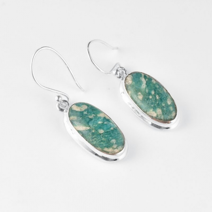 Cercei argint lungi cu piatra amazonit oval [3]
