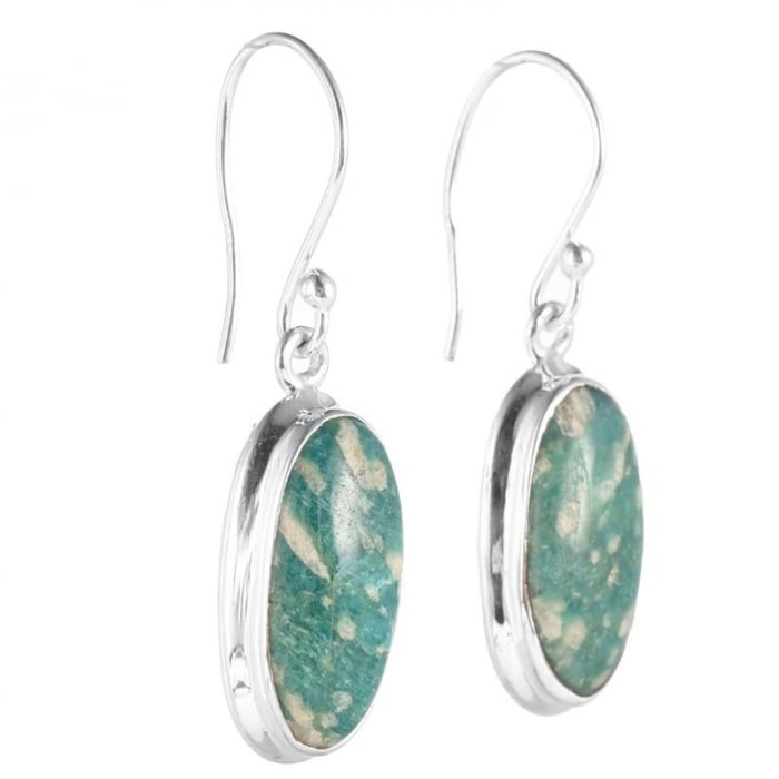 Cercei argint lungi cu piatra amazonit oval [2]