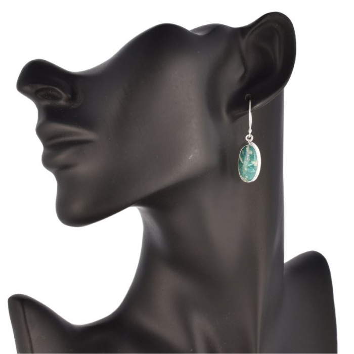 Cercei argint lungi cu piatra amazonit oval [4]