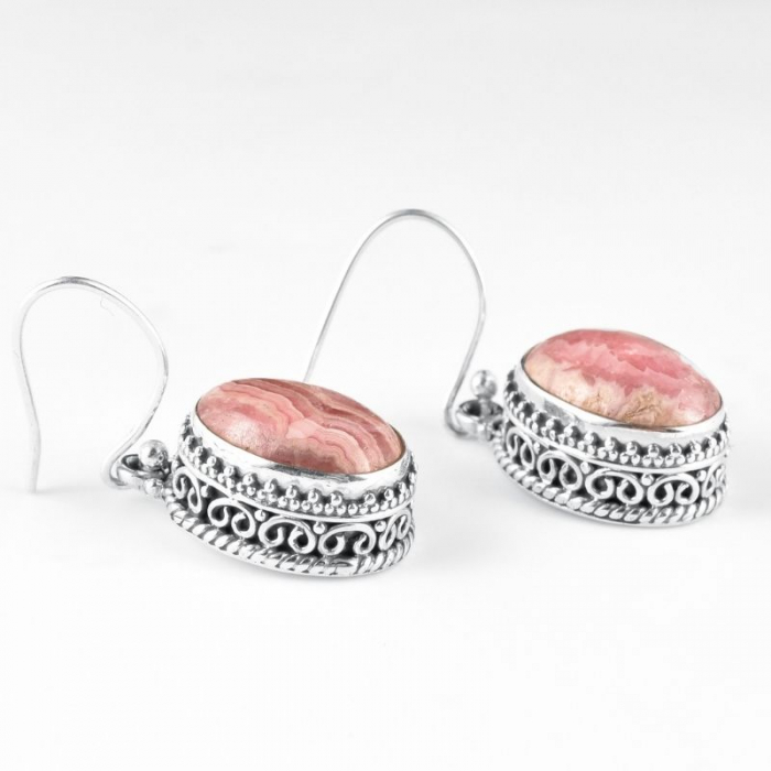 Cercei argint filigran cu piatra rodocrozit [3]