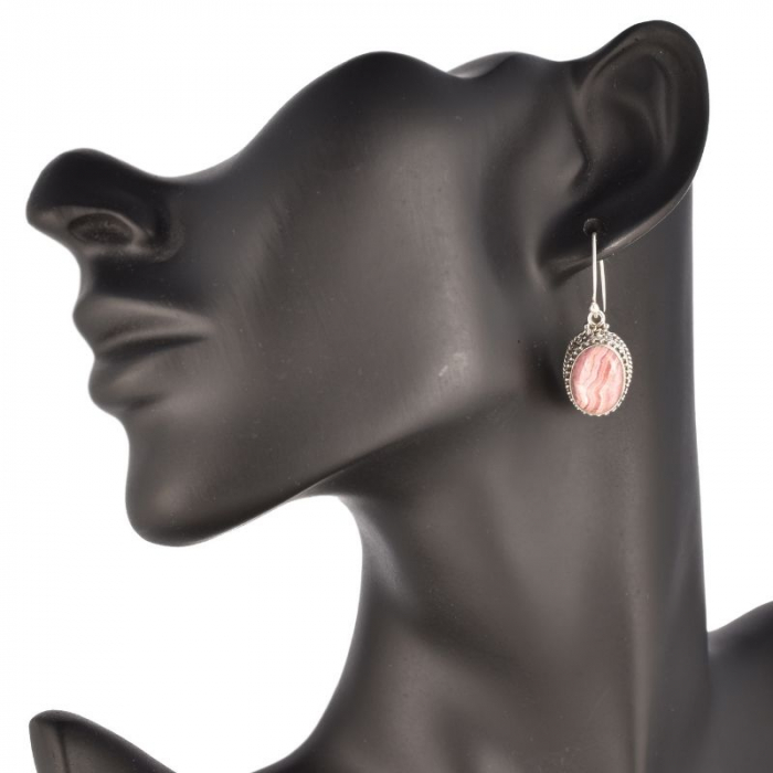 Cercei argint filigran cu piatra rodocrozit [4]