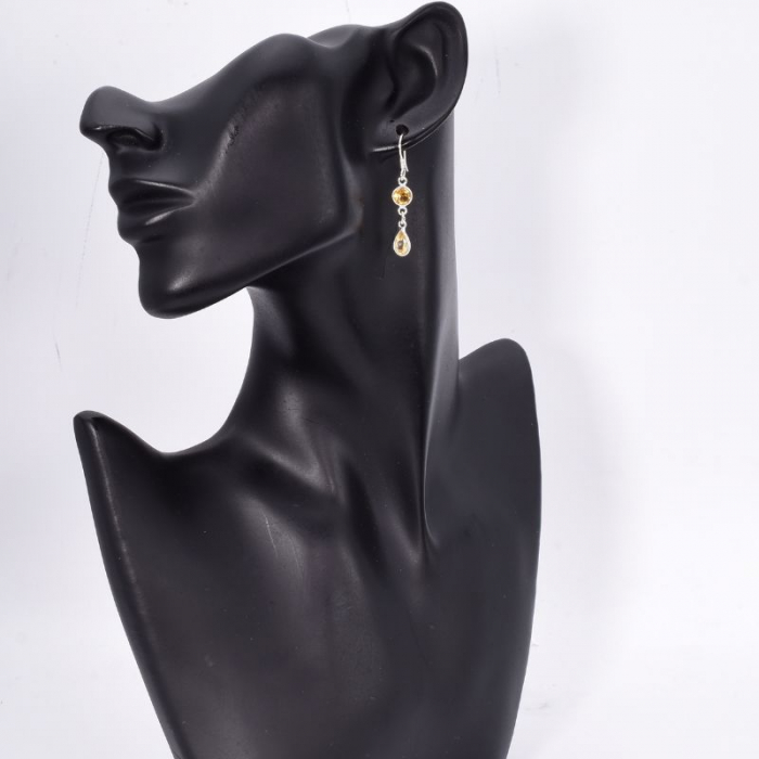 Cercei argint cu pietre citrin Picaturi de Miere [2]