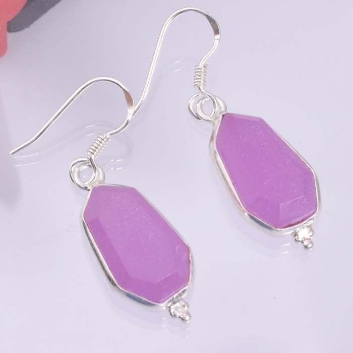 Cercei argint cu pietre jad lavanda [3]