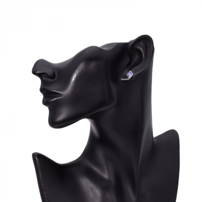 Cercei argint cu tanzanit, mici pe ureche [3]