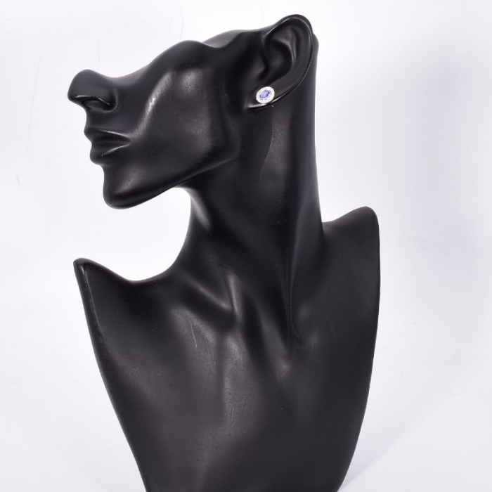 Cercei argint cu tanzanit natural si CZ [2]