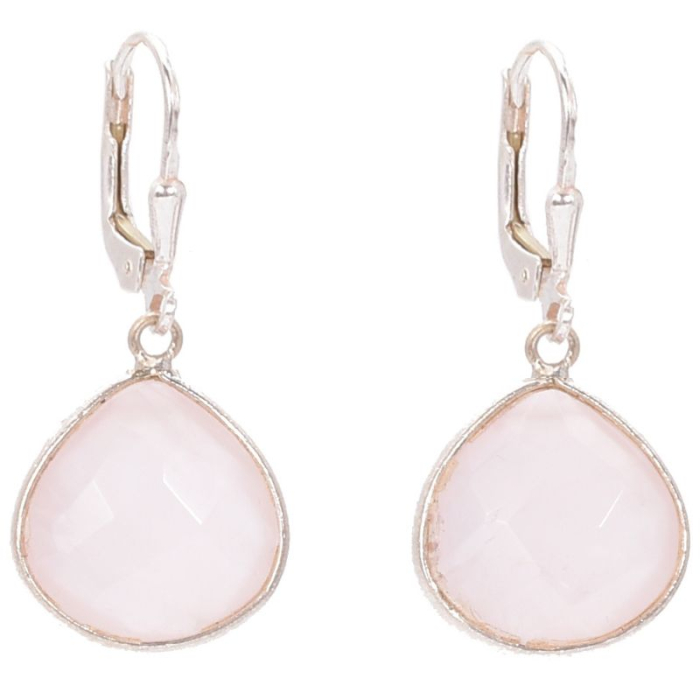 Cercei argint cu tortita - cuart roz fatetat [1]