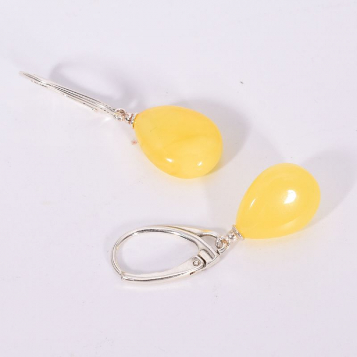 Cercei argint cu tortita chihlimbar galben-unt [4]