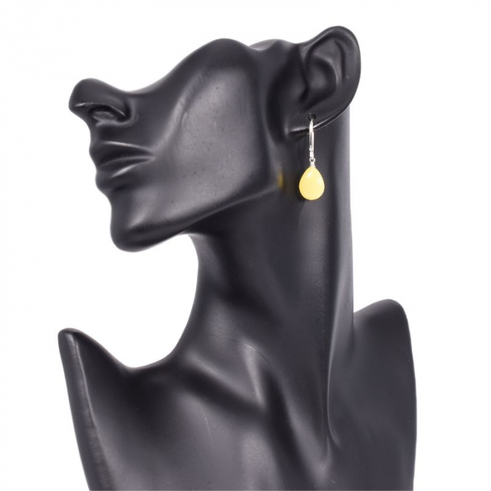 Cercei argint cu tortita chihlimbar galben-unt [3]