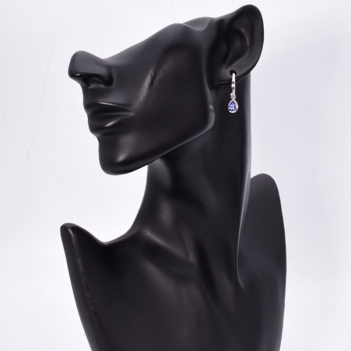 Cercei argint cu tortita si pietre tanzanit natural [2]