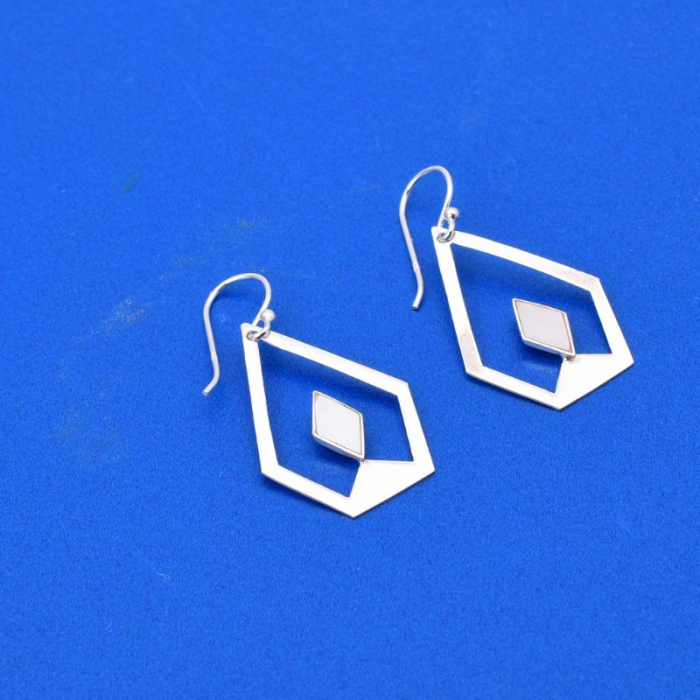 Cercei argint lungi cu sidef romb [3]