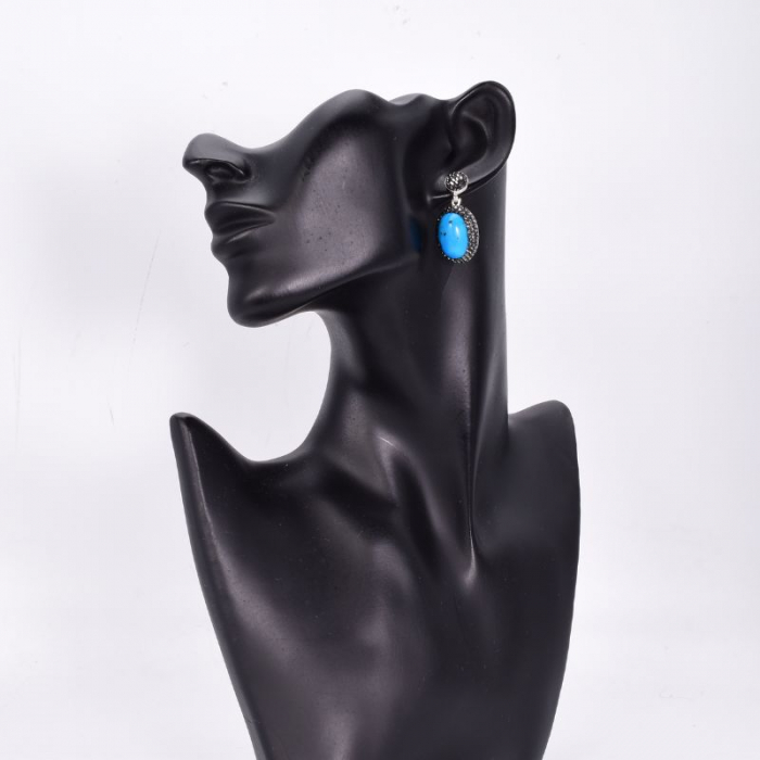 Cercei argint cu turcoaz si hematit [2]