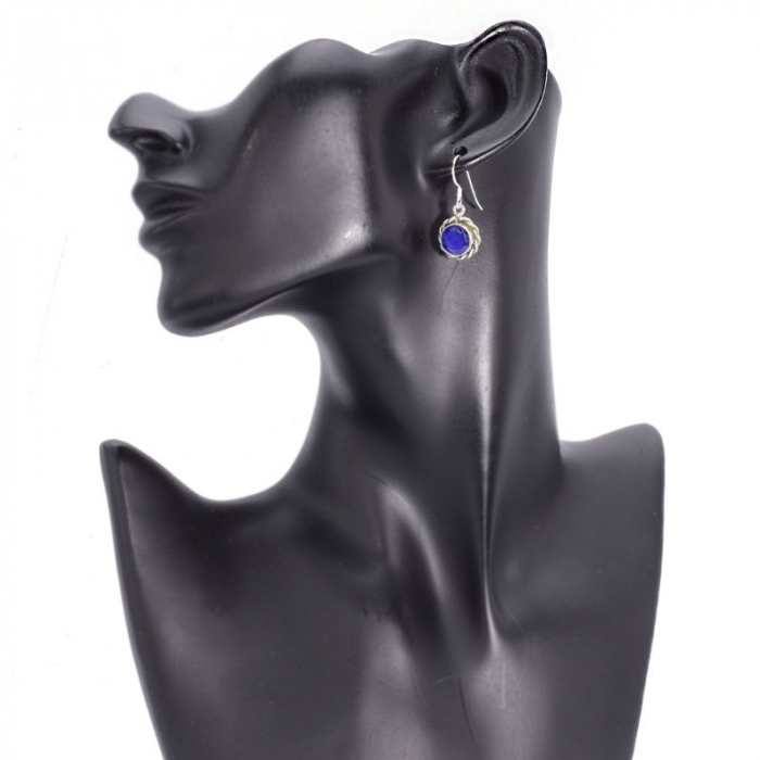 Cercei argint Floare Albastra cu safir natural [3]