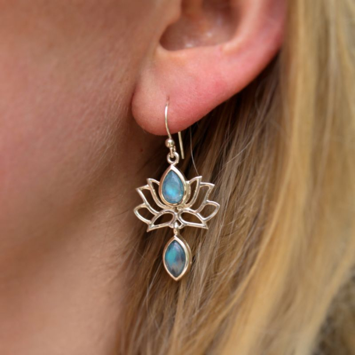 Cercei argint Lotus cu labradorit [3]