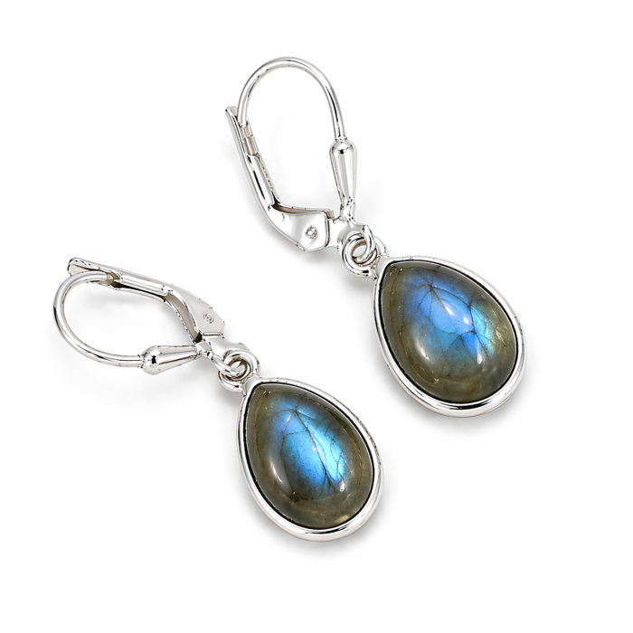 Cercei argint cu labradorit Picaturi, tortita leverback [3]