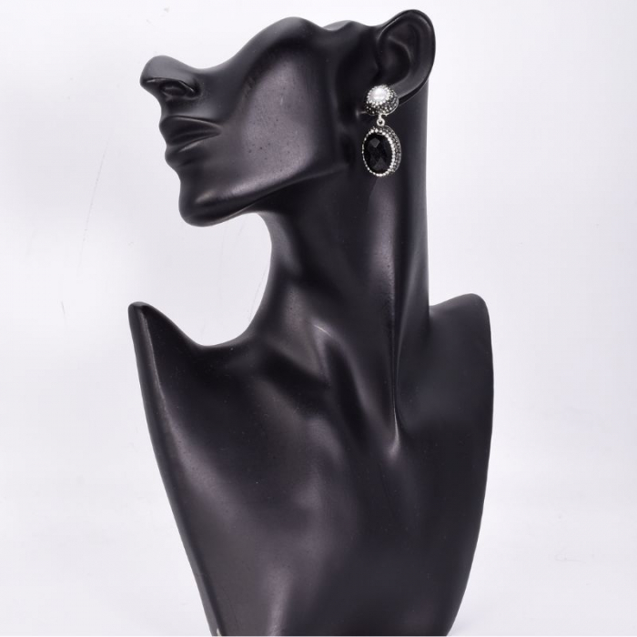 Cercei argint Gratie cu onix , perle, hematit, CZ [5]