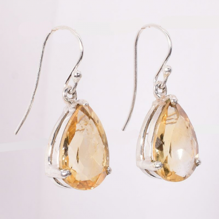 Cercei argint lungi - citrin natural Stropi din Soare [3]