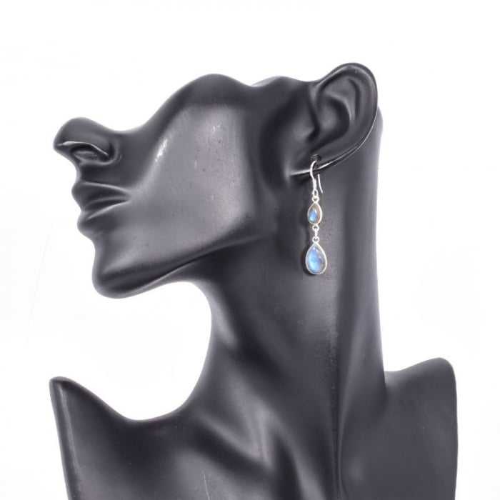 Cercei argint lungi Picaturi de Ploaie cu labradorit [3]