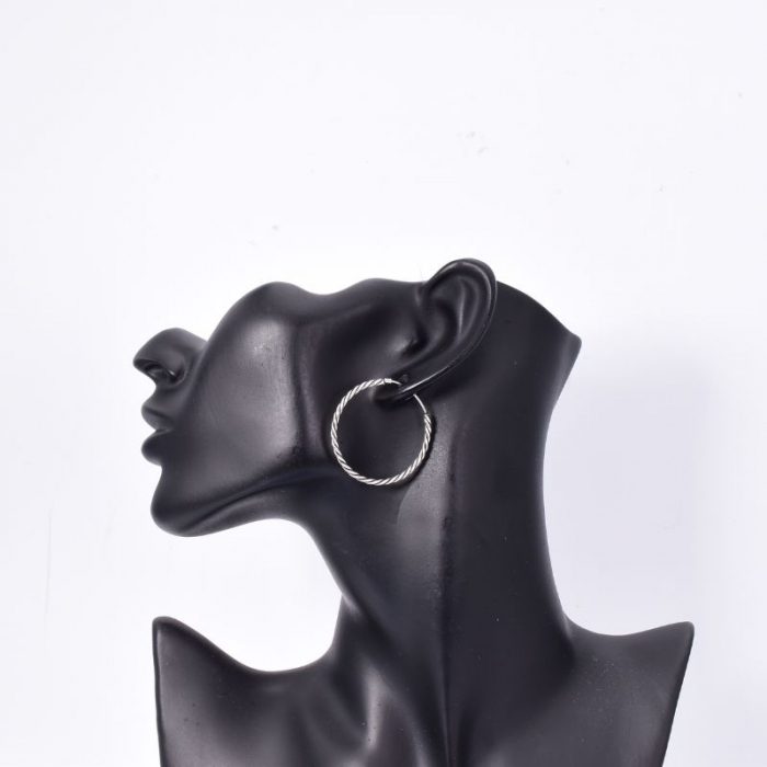 Cercei argint patinat creole funie rasucita [2]