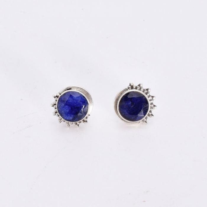 Cercei argint Raze de Soare cu safir albastru [2]