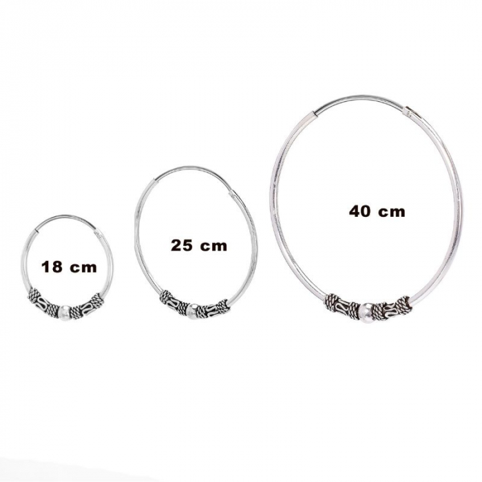 Cercei argint rotunzi creole model Bali [2]