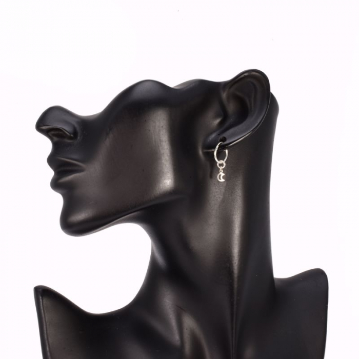 Cercei argint rotunzi - simbol Luna [2]