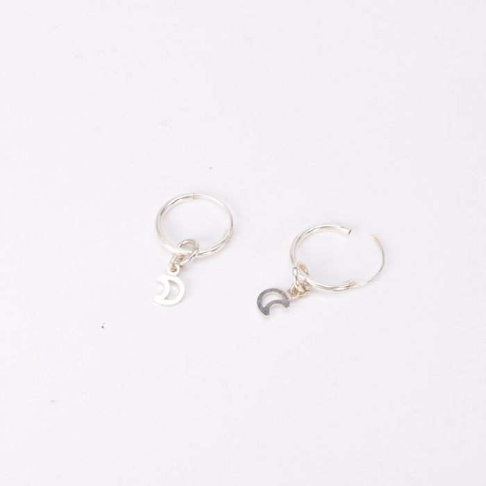 Cercei argint rotunzi - simbol Luna [3]