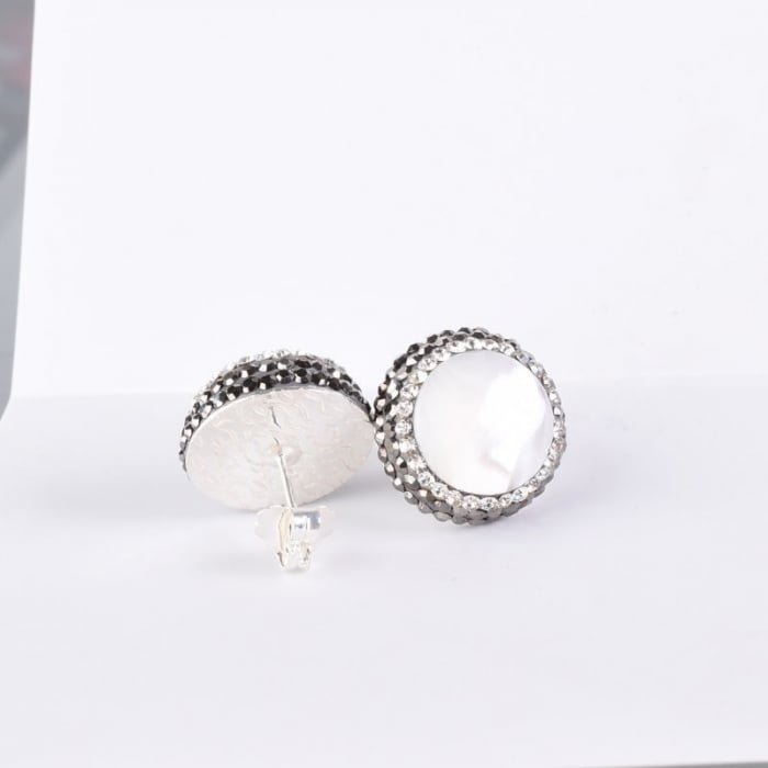 Cercei argint - sidef, hematit, CZ [3]