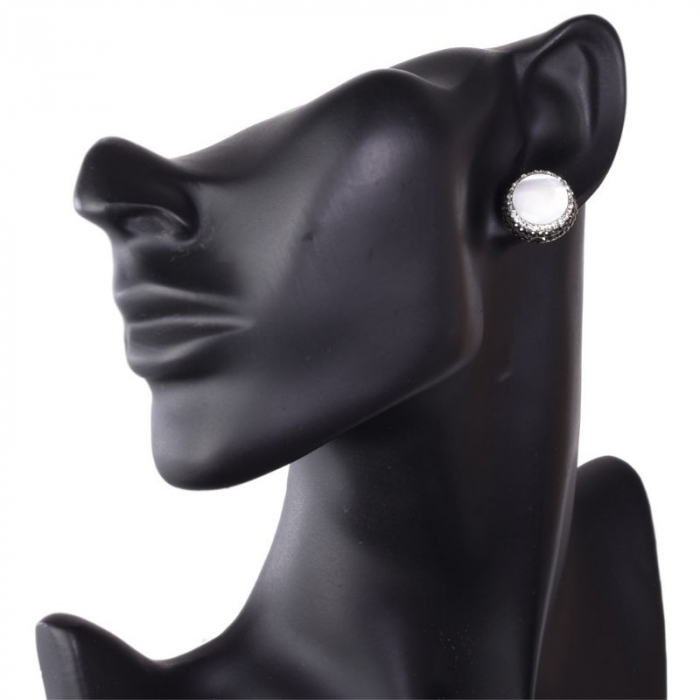 Cercei argint - sidef, hematit, CZ [5]