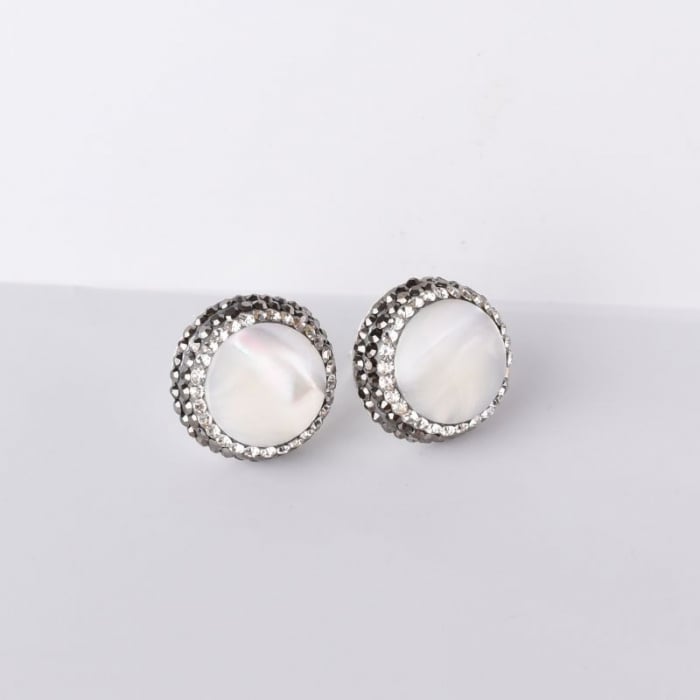 Cercei argint - sidef, hematit, CZ [4]