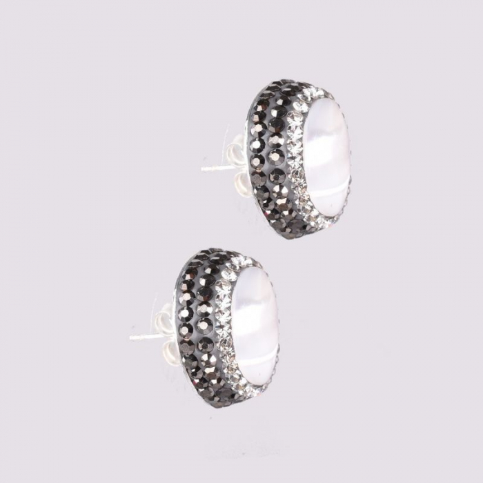 Cercei argint - sidef, hematit, CZ [2]