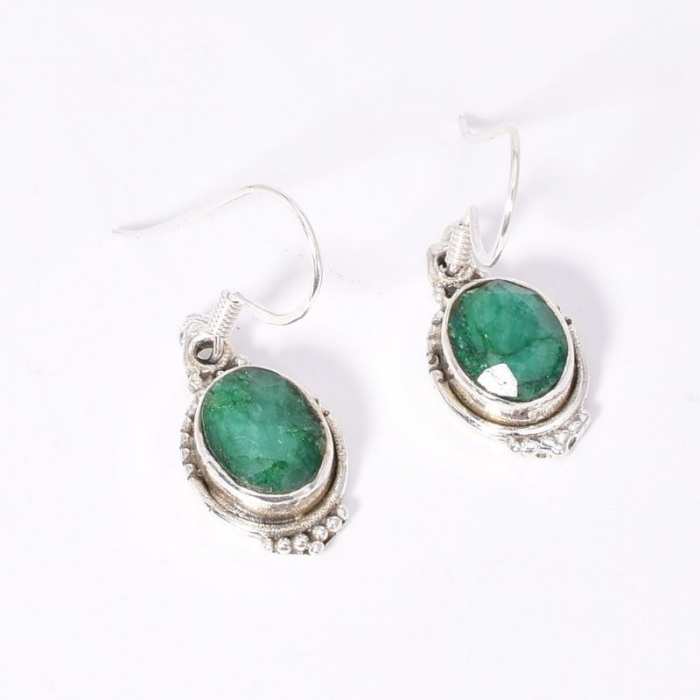 Cercei argint smarald natural oval Cleopatra [4]