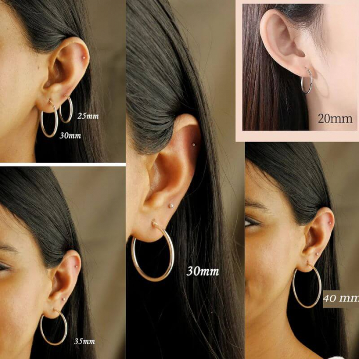 Cercei creole din argint de diferite dimensiuni [2]