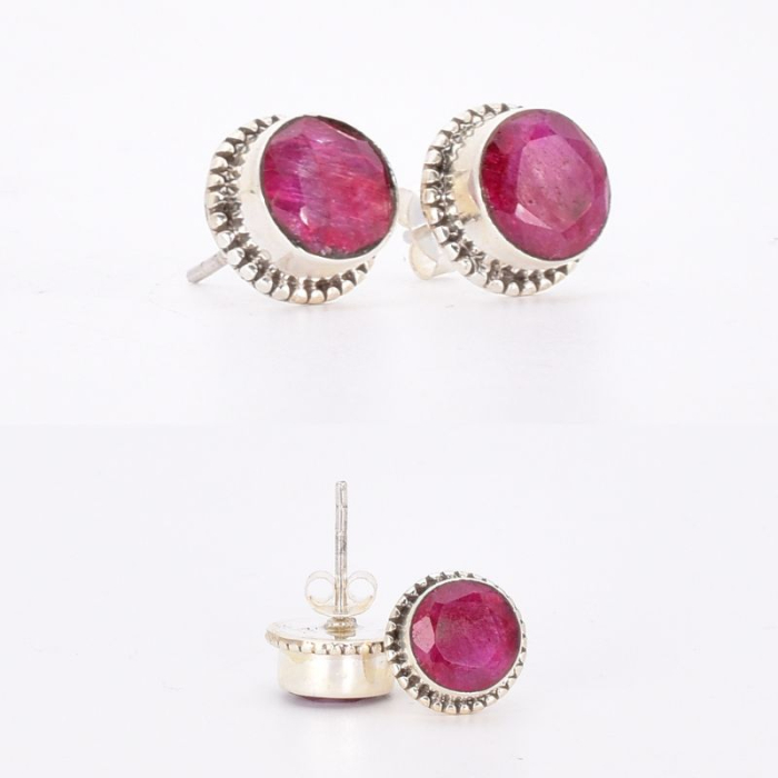 Cercei cu rubin din argint, model rawa [3]